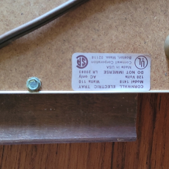 Vintage Automatic Food Warmer Hot Tray Electric Tray by Cornwall ~ Model 1418 - Picture 4 of 6